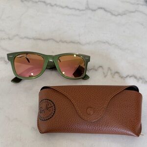 Ray-Ban Color-Shift Metallic Green and Brown Frame Sunglasses